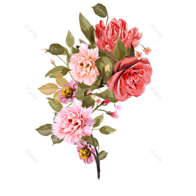 叶子图片,玫瑰元素,花草PNG,春季免抠素材